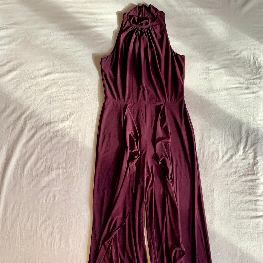 Marina Sleeveless Ruffled Jumpsuit Wide Leg